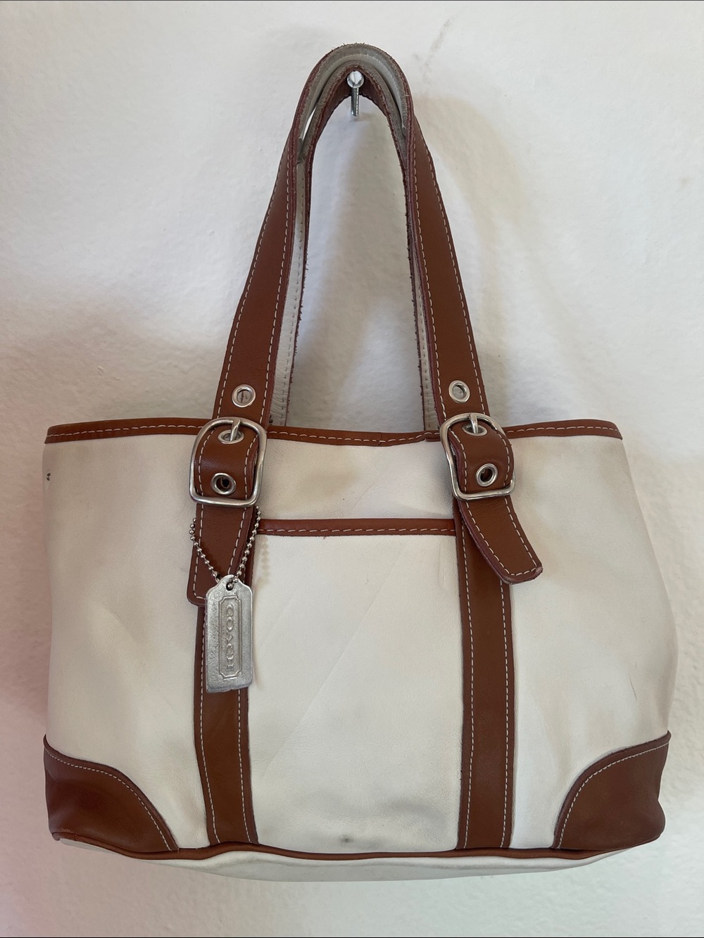 VTG Coach tan brown and tan purse shoulder bag